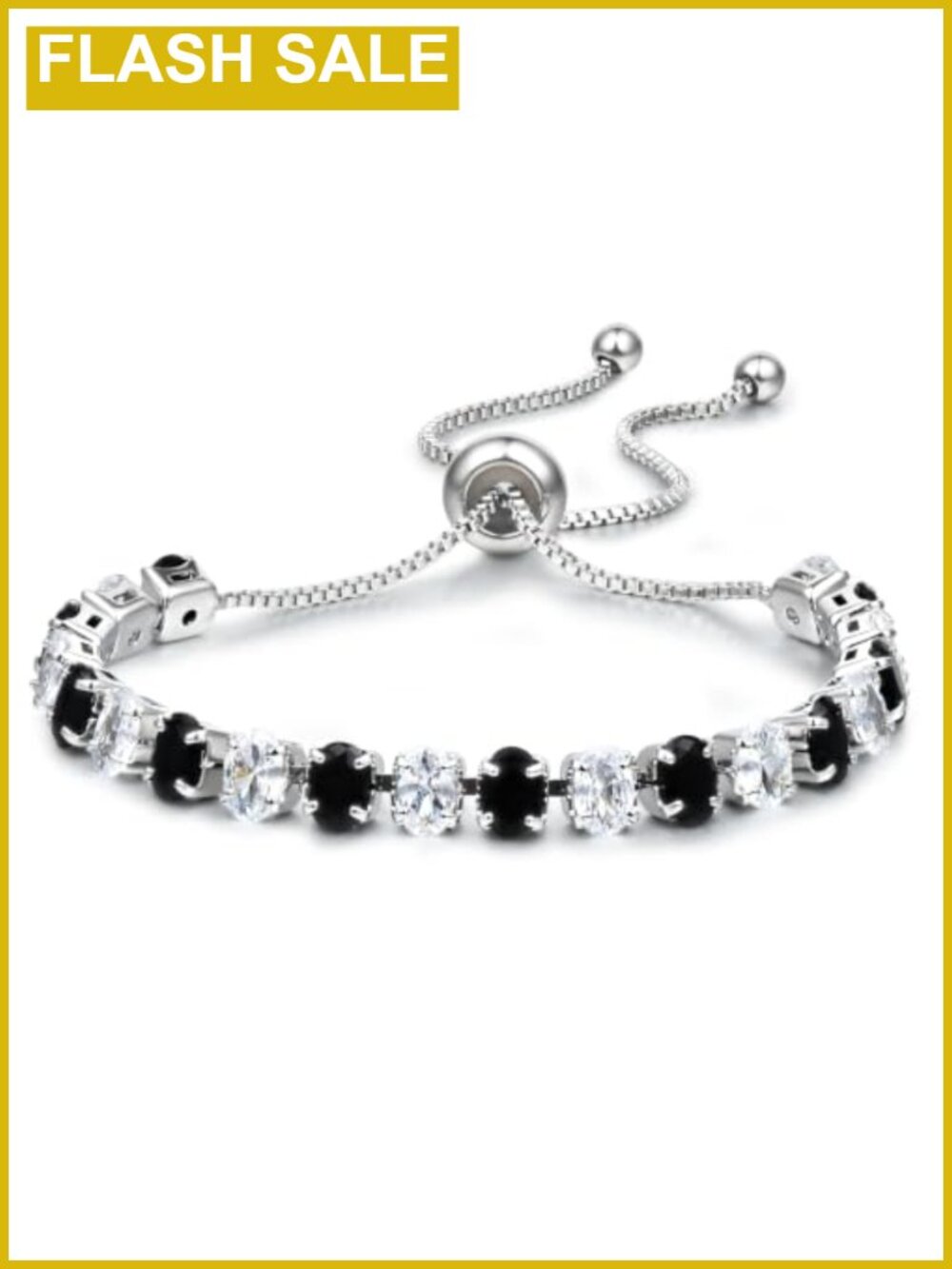 6MM Tennis Bracelet Cubic Zirconia Adjustable Slider Closure Stackable